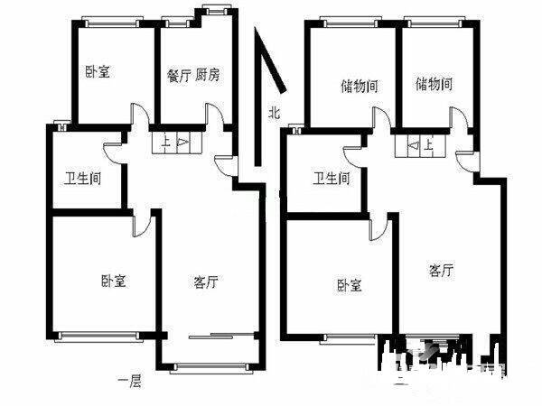 又一居4室2厅2卫104㎡户型图