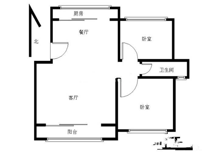 又一居2室2厅1卫103㎡户型图