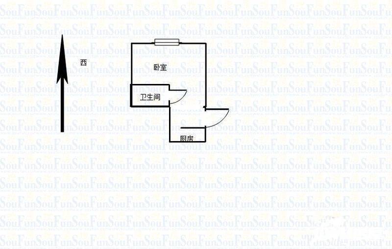 丹东路小区1室1厅1卫45㎡户型图