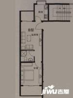 翰林苑(李沧)1室1厅1卫51.9㎡户型图