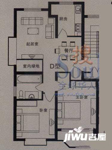 翰林苑(李沧)2室2厅1卫88.2㎡户型图