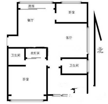 海尔京峰雅居3室2厅1卫120㎡户型图