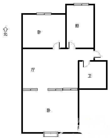 滨河家园二期2室1厅1卫71㎡户型图