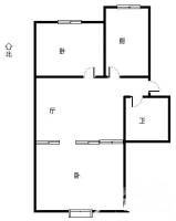 滨河家园二期2室1厅1卫71㎡户型图