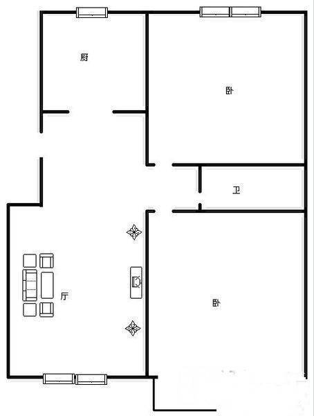 郑庄府邸2室2厅1卫82㎡户型图