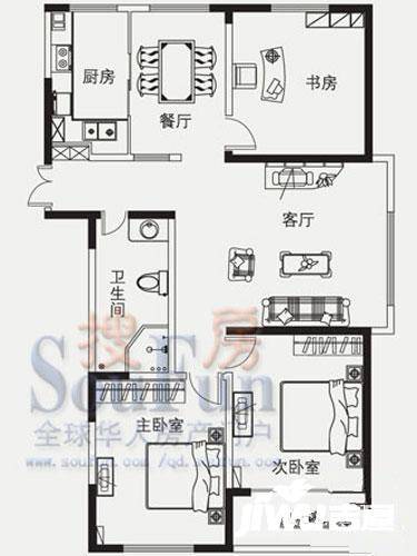 青岛东方美景2室2厅1卫146㎡户型图