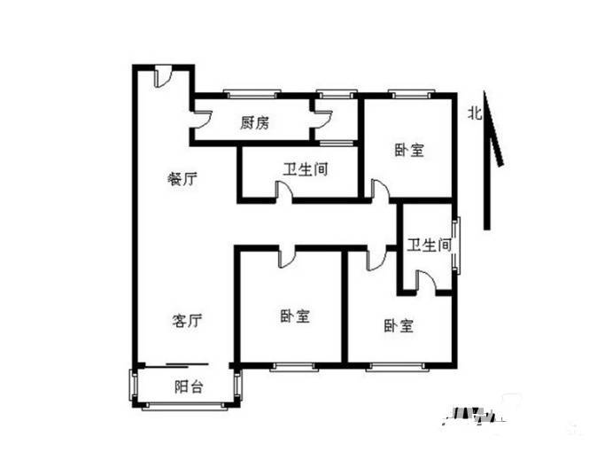 青岛御景峰3室2厅2卫125㎡户型图