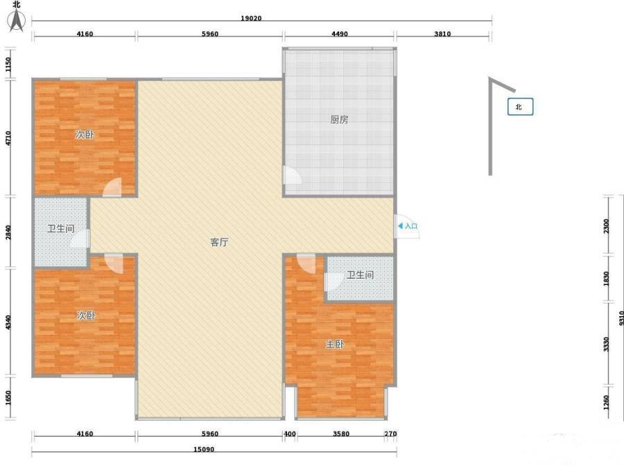 香港花园中环区3室2厅2卫147㎡户型图