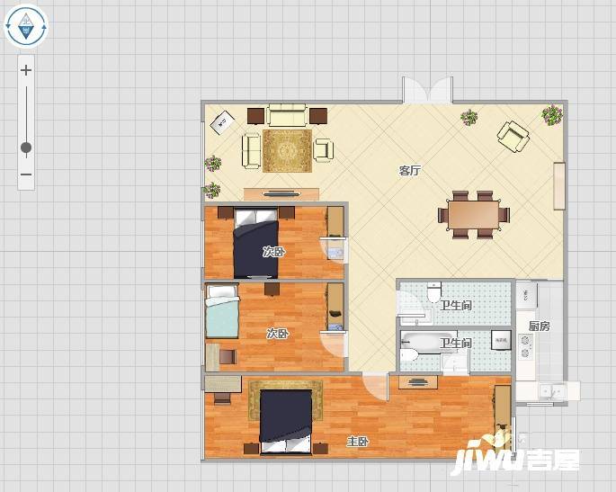 泛海名人广场3室2厅2卫180㎡户型图