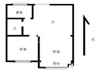 香港花园上环区2室1厅1卫65㎡户型图