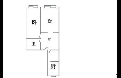 二轻新村小区2室1厅1卫70㎡户型图