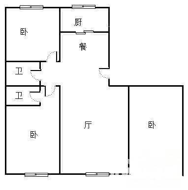 镇江路小区（市南区）3室1厅1卫115㎡户型图