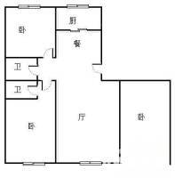 镇江路小区（市南区）3室1厅1卫115㎡户型图