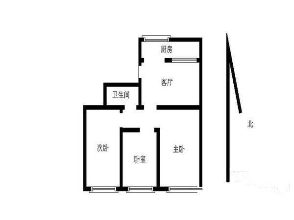 镇江路小区（市南区）3室1厅1卫105㎡户型图