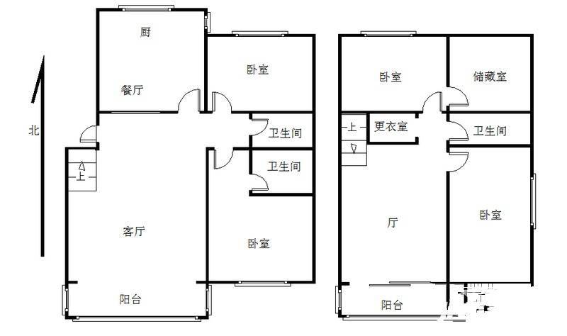 东方花园(市南)4室2厅3卫98㎡户型图