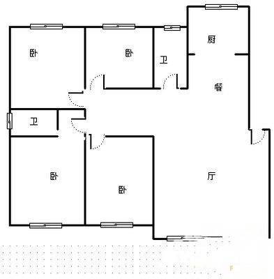 矿泉花园二期4室2厅2卫154㎡户型图