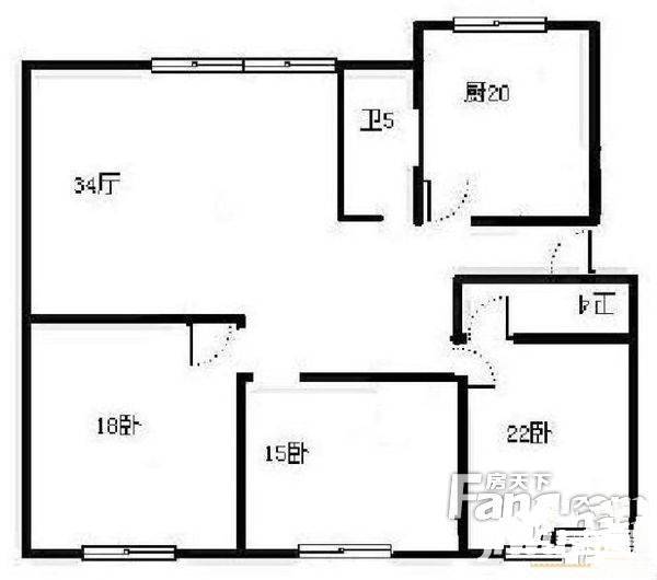 香港花园碧瑶湾3室1厅2卫132㎡户型图