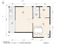 太清路社区1室1厅1卫44.7㎡户型图