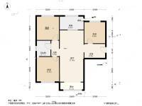 中海国际社区润园3室2厅1卫125㎡户型图