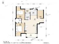 伟东乐客国际公寓3室1厅2卫89.6㎡户型图