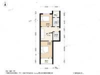 滨河路小区2室1厅1卫62.3㎡户型图