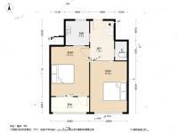 汾阳路小区2室1厅1卫52.2㎡户型图