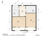 南京路小区(市南)2室1厅1卫50.1㎡户型图