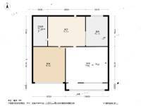 吴兴路社区2室0厅1卫56.8㎡户型图