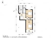 吴兴路社区2室1厅1卫67㎡户型图