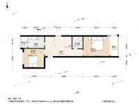 吴兴路社区2室1厅1卫75.2㎡户型图