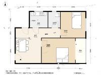 新昌路2室1厅1卫58.9㎡户型图