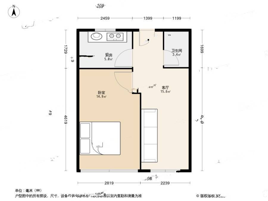 新湛二路小区2室0厅1卫41.1㎡户型图