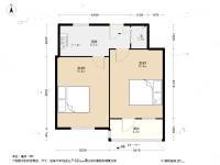 广西路小区2室1厅1卫47.4㎡户型图