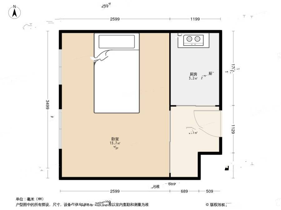 广西路小区2室0厅0卫23.6㎡户型图