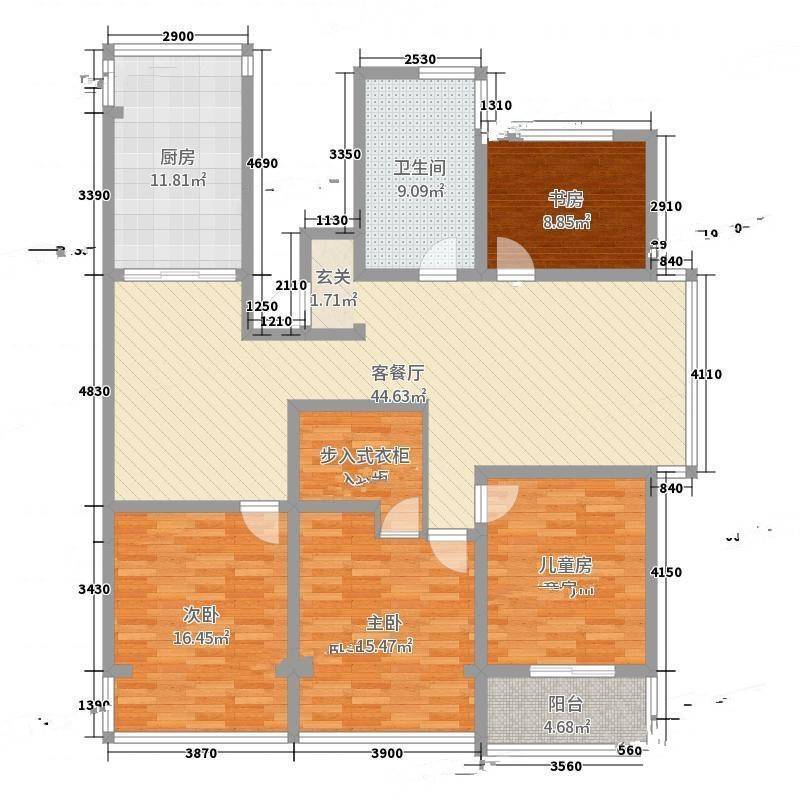 芝泉山庄4室0厅0卫162㎡户型图