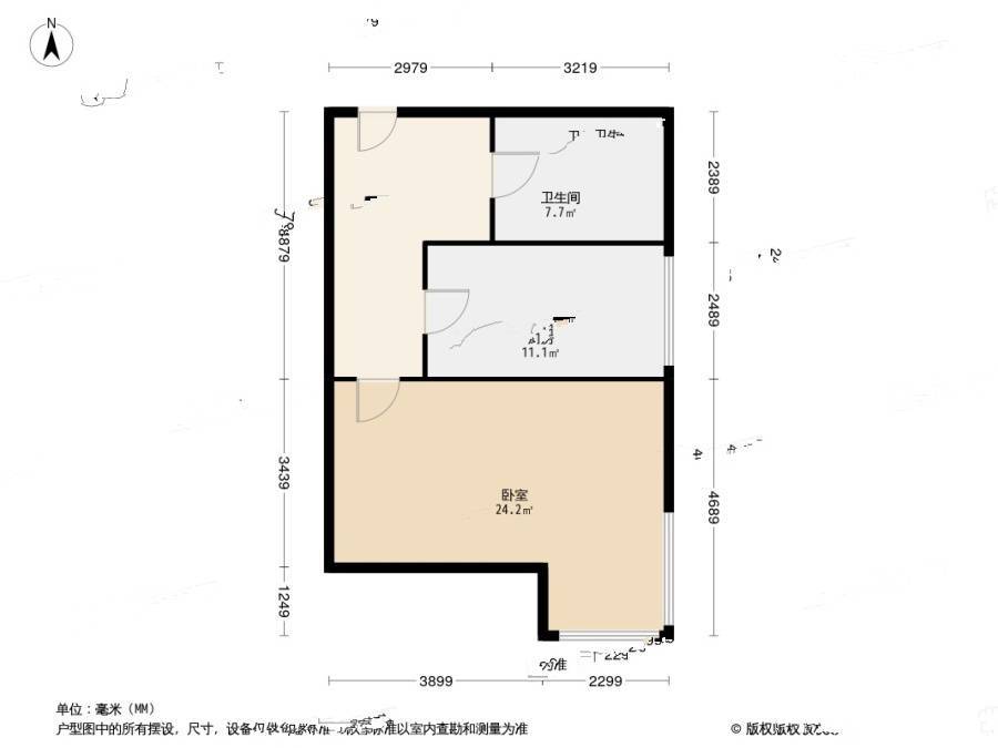 新湛一路小区1室0厅1卫31㎡户型图