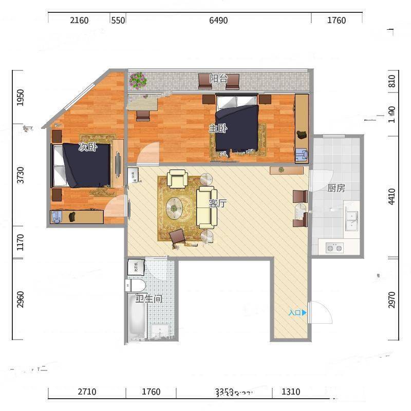 北京路社区2室0厅0卫93㎡户型图