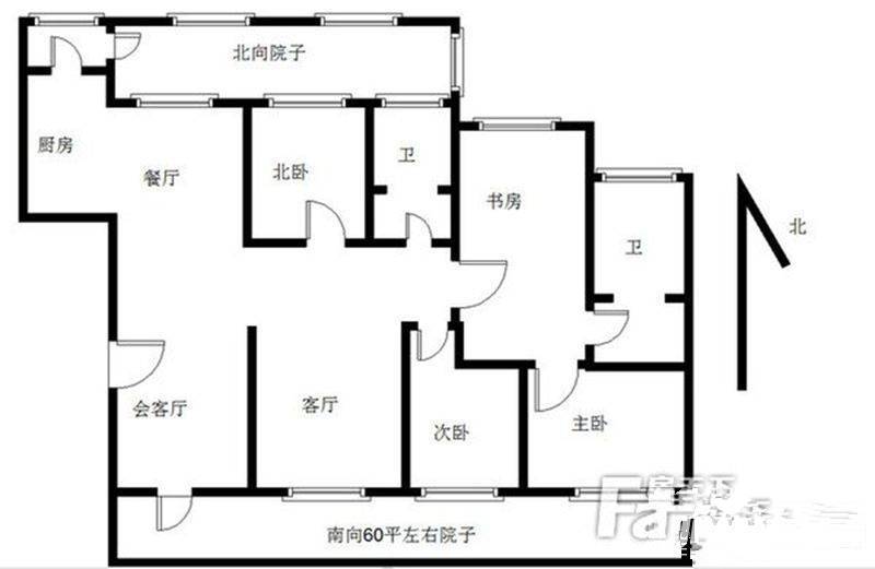 澜怡园3室2厅2卫100㎡户型图