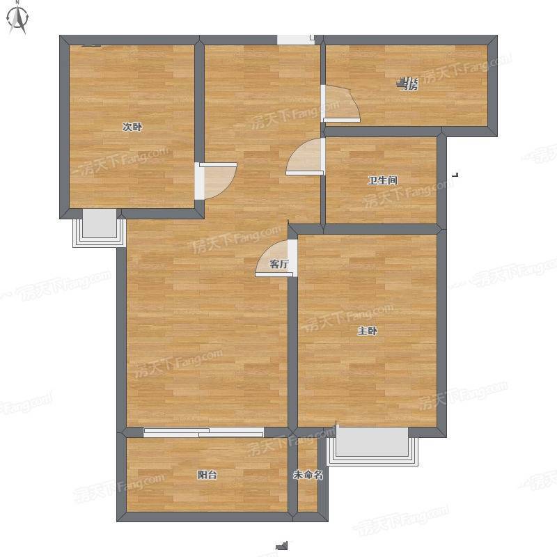 章丘圣井花苑2室1厅0卫90㎡户型图