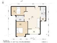 银丰唐郡紫薇园2室2厅1卫88㎡户型图