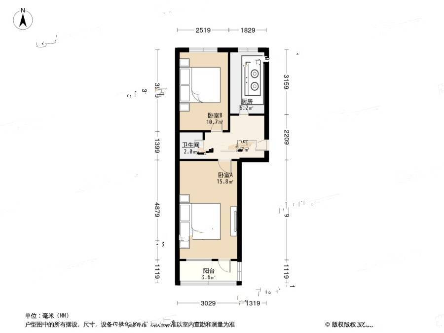 塘子街单位宿舍(馆驿街)1室1厅1卫50㎡户型图