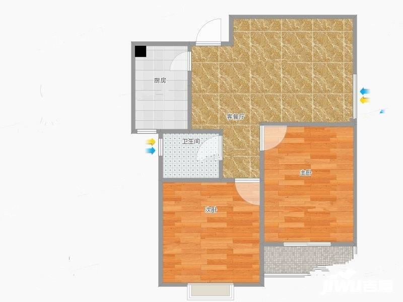 花果园一期住宅2室1厅1卫户型图