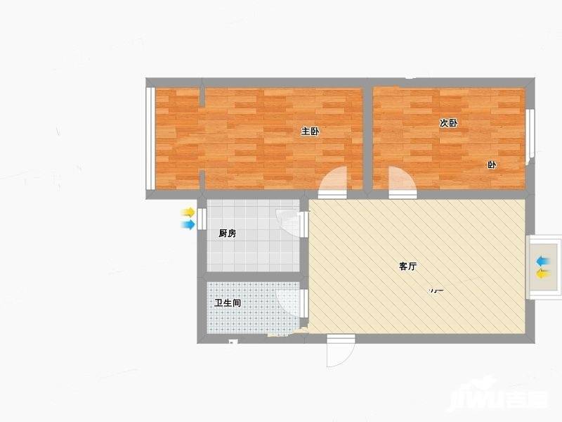 花果园一期住宅2室1厅1卫户型图