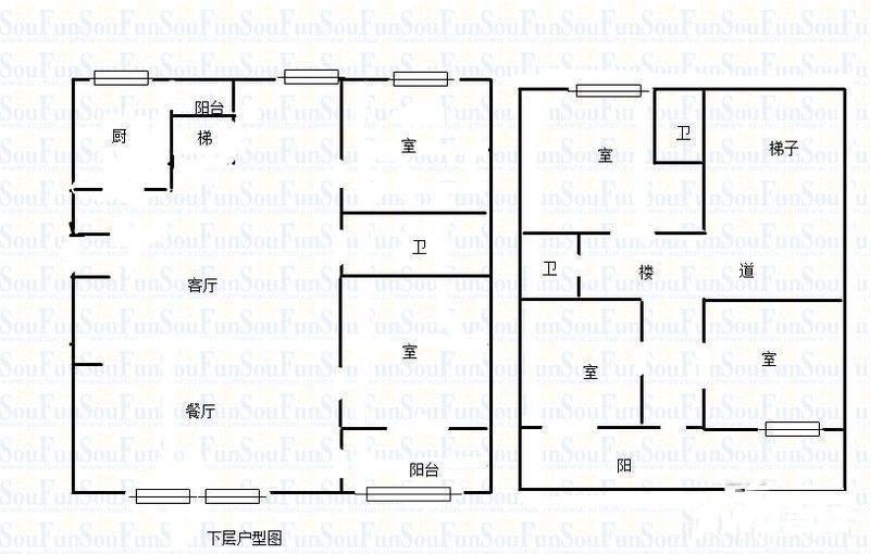 新亚洲体育城水晶堡5室2厅2卫186㎡户型图