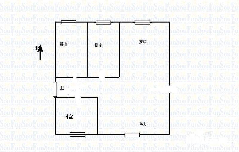 中信城浅山3室1厅1卫109㎡户型图