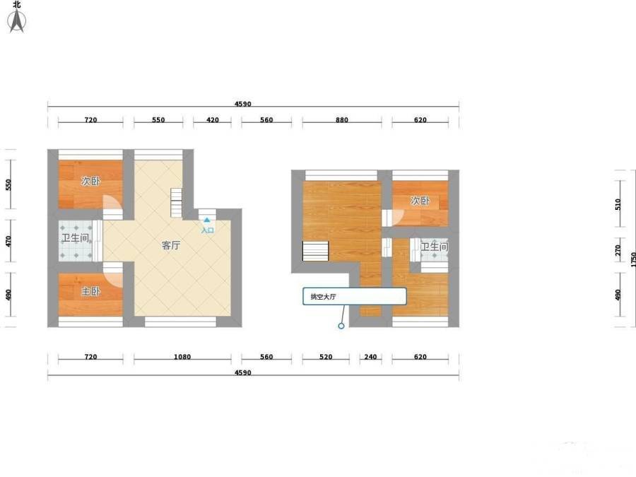 中信城德芳斯3室2厅2卫104㎡户型图