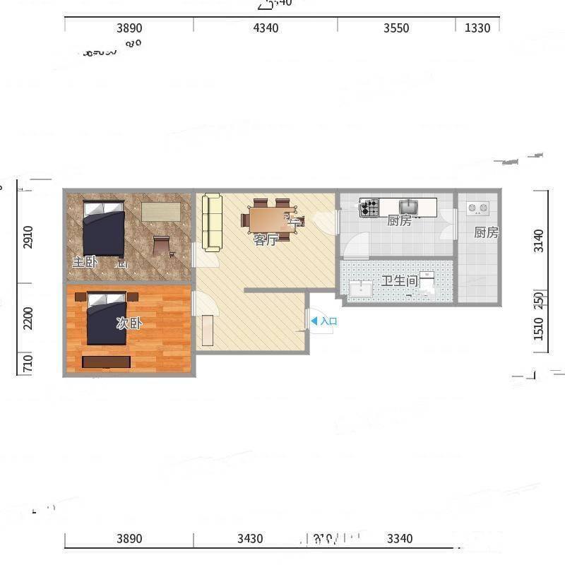 安居小区2室0厅0卫76㎡户型图