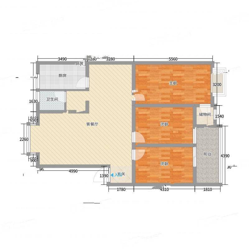 阳春花园3室0厅0卫120㎡户型图