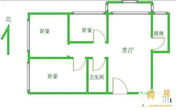 南厂楼3室2厅2卫93㎡户型图