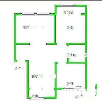 新丰小区2室2厅1卫82㎡户型图